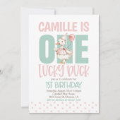 Invitation Un canard chanceux premier anniversaire (Devant)