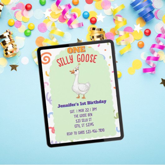 Invitation UN Canard Fou Coloré, 1er Anniversaire