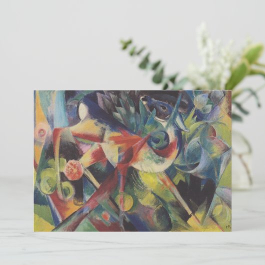 Invitation Un cerf dans un jardin fleuri par Franz Marc, Art (Debout devant)
