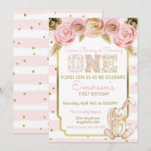 Invitation Un certain lapin tourne l'un ęr anniversaire (Devant / Derrière)