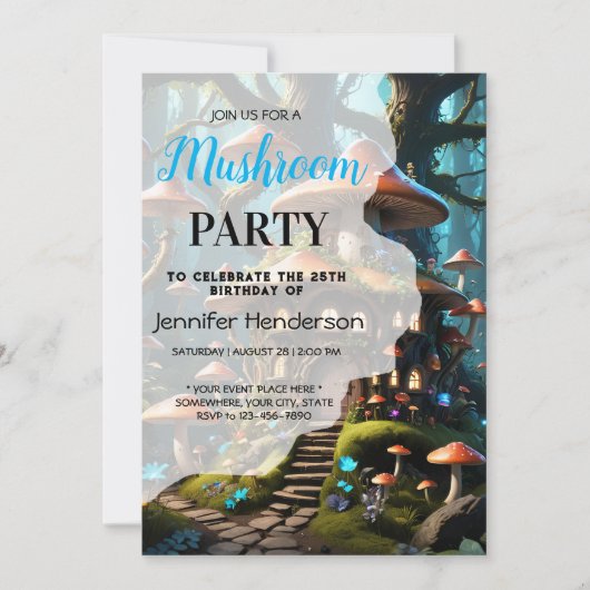 Invitation Un champignon féerique (Devant)
