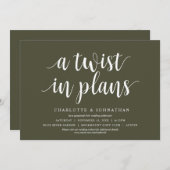 Invitation Un changement dans les plans, Mariage Modifier la  (Devant / Derrière)