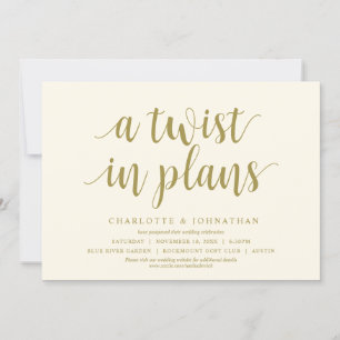 Invitation Un changement dans les plans, Mariage Modifier la