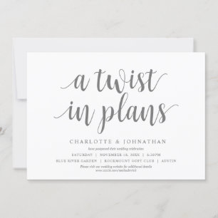 Invitation Un changement de plans, Mariage Changer la date