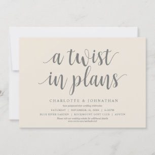 Invitation Un changement de plans, Mariage Changer la date