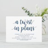 Invitation Un changement de plans, Mariage Changer la date (Debout devant)