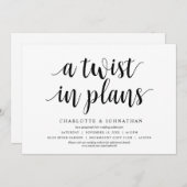 Invitation Un changement de plans, Mariage Changer la date (Devant / Derrière)