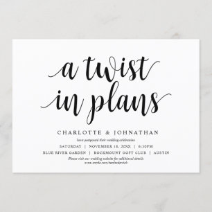 Invitation Un changement de plans, Mariage Changer la date
