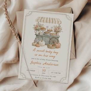 Invitation Un chariot de desserts pour un bébé garçon pour un