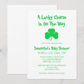 Invitation Un Charme Chanceux Sur Le Chemin Du Baby shower (Devant / Derrière)