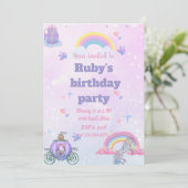 Invitation Un château Whimsical, conte de fées et un invitati (Debout devant)