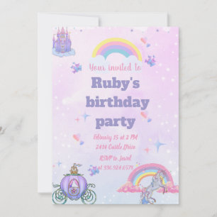 Invitation Un château Whimsical, conte de fées et un invitati