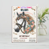 Invitation un cheval mignon mon petit poney premier 1er anniv (Debout devant)