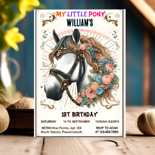 Invitation un cheval mignon mon petit poney premier 1er anniv