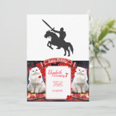 Invitation Un chevalier sur un cheval - Choisissez la couleur (Debout devant)