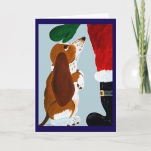 Invitation Un chiot Basset reçoit un animal de compagnie du P