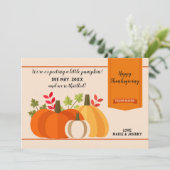 Invitation Un Citrouille Bébé Annonce Une Grossesse À Trois A (Debout devant)