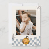 Invitation Un Citrouille Éffrayant Hallowen 1er anniversaire (Dos)