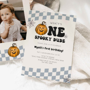Invitation Un Citrouille Éffrayant Hallowen 1er anniversaire
