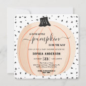 Invitation Un Citrouille Est En Route Baby shower Halloween (Devant)