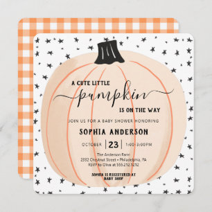 Invitation Un Citrouille Est En Route Baby shower Halloween