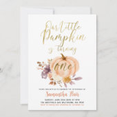 Invitation Un Citrouille Floral Rustique Est En Train De Fair (Devant)