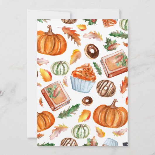 Invitation Un citrouille mignon tombe grâce à l'action de TOU (Dos)