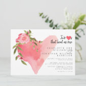 Invitation Un Coeur Rose Élégant En Une Photo Valentines Day (Debout devant)