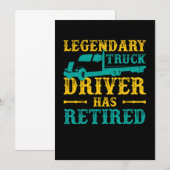 Invitation Un Conducteur De Camion Légendaire A Retraité Un D (Devant / Derrière)