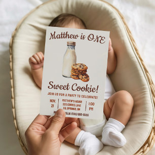 Invitation Un Cookie Sucré ! Première fête d'anniversaire