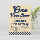 Invitation Un Cool Dude 1er anniversaire (Debout devant)