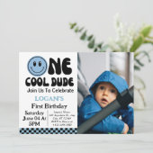 Invitation Un Cool Dude Boy 1er Birthday Photo (Debout devant)