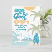 Invitation Un Cool Dude Retro Surf 1er anniversaire (Debout devant)