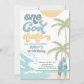 Invitation Un Cool Dude Retro Surf 1er anniversaire (Devant)