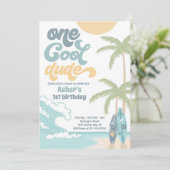 Invitation Un Cool Dude Retro Surf 1er anniversaire (Debout devant)