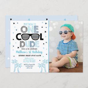 Invitation Un Cool Dude Sunglass Boy Premier anniversaire