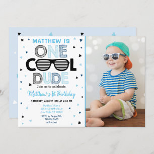 Invitation Un Cool Dude Sunglass Boy Premier anniversaire