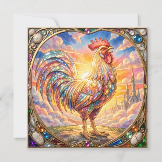 Invitation Un coq éthéré (Devant)