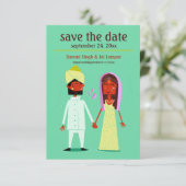 Invitation Un couple indien sauvegarde la date de l'annonce (Debout devant)
