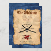 Invitation Un crâne et une épée pirates uniques (Devant / Derrière)