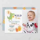 Invitation Un crocodile sauvage Anniversaire Première Partie  (Devant / Derrière)