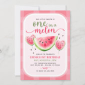 Invitation Un dans la pastèque Melon 1er fête d'anniversaire (Devant)