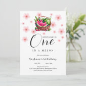 Invitation Un dans la pastèque Melon 1er fête d'anniversaire (Debout devant)
