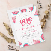 Invitation Un dans la pastèque Melon 1er fête d'anniversaire