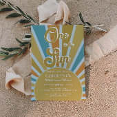 Invitation Un dans le soleil Muted Rainbow 1er anniversaire
