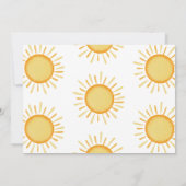 Invitation Un dans le soleil rose et orange premier anniversa (Dos)