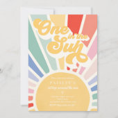 Invitation Un Dans Le Soleil Soleil 1er Anniversaire Arc-en-c (Devant)
