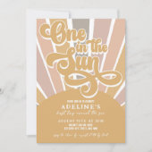 Invitation Un dans le soleil soleil 1er anniversaire Boho Rai (Devant)