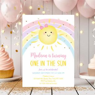 Invitation Un dans le soleil soleil Anniversaire