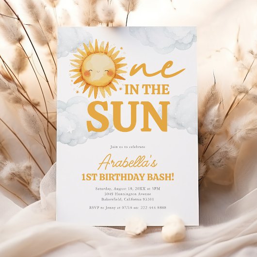 Invitation Un dans le soleil Sunshine 1er anniversaire